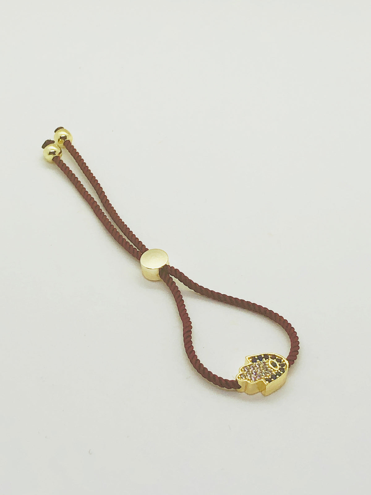 Gold Hamsa with Maroon Band Bracelet