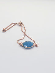 Rose Gold Light Blue Stone Bracelet