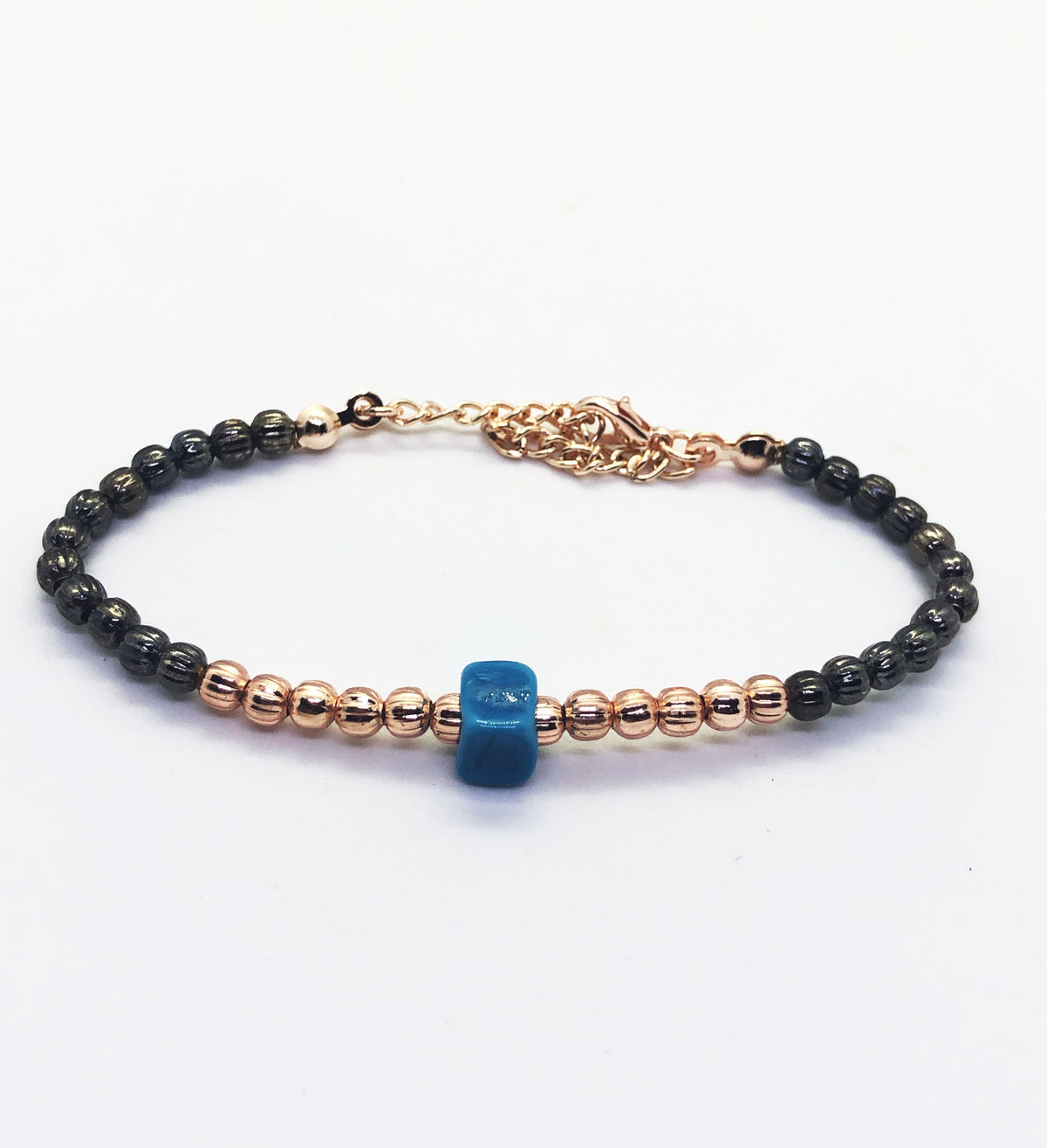 Rose Gold with Blue Stone Bracelet