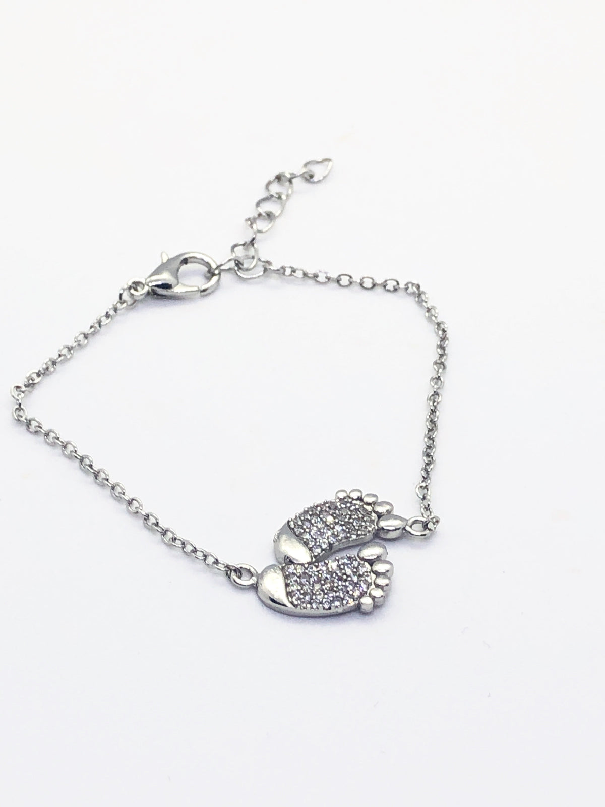 Silver Footprint Bracelet
