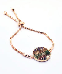 Rose Gold Rainbow Circle Bracelet