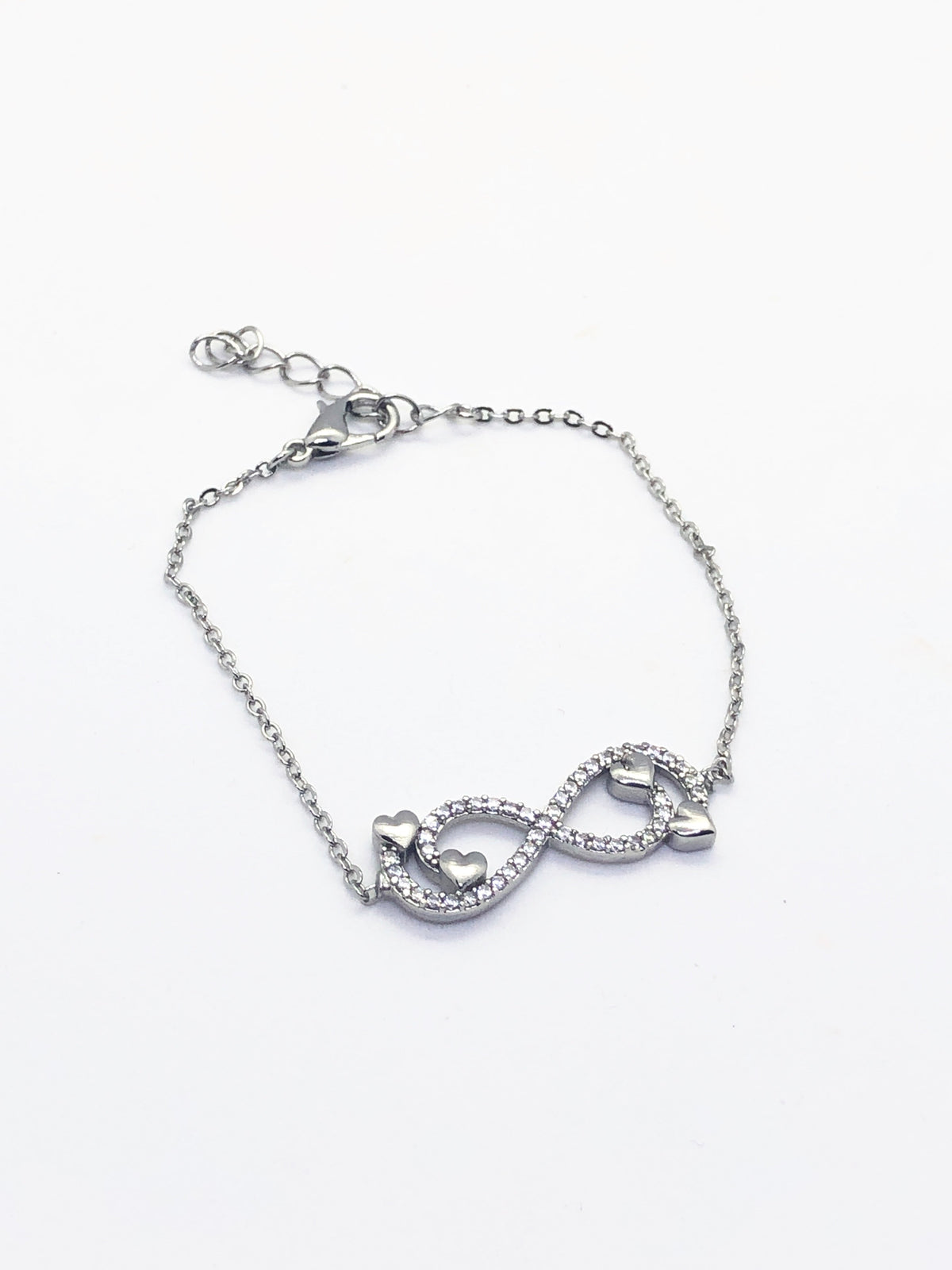Silver Infinite Hearts Bracelet