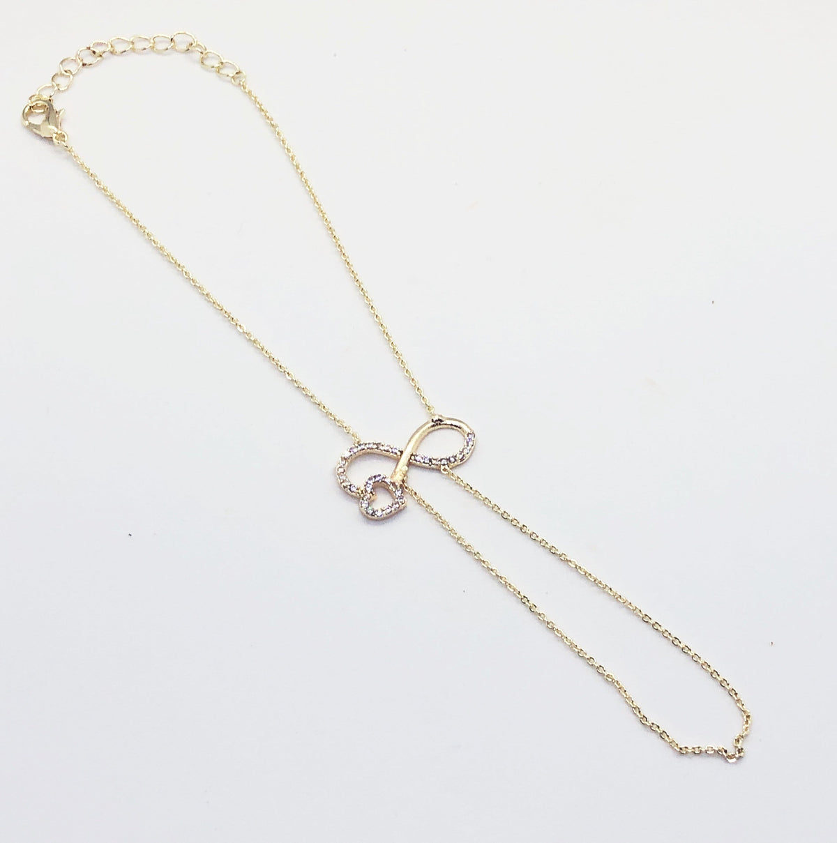 Gold Infinite Heart Hand Chain Bracelet