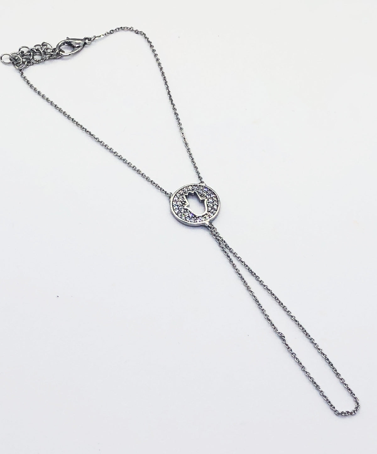 Silver Circle Hamsa Bracelet