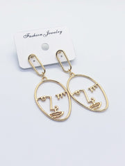 Gold Face Earrings