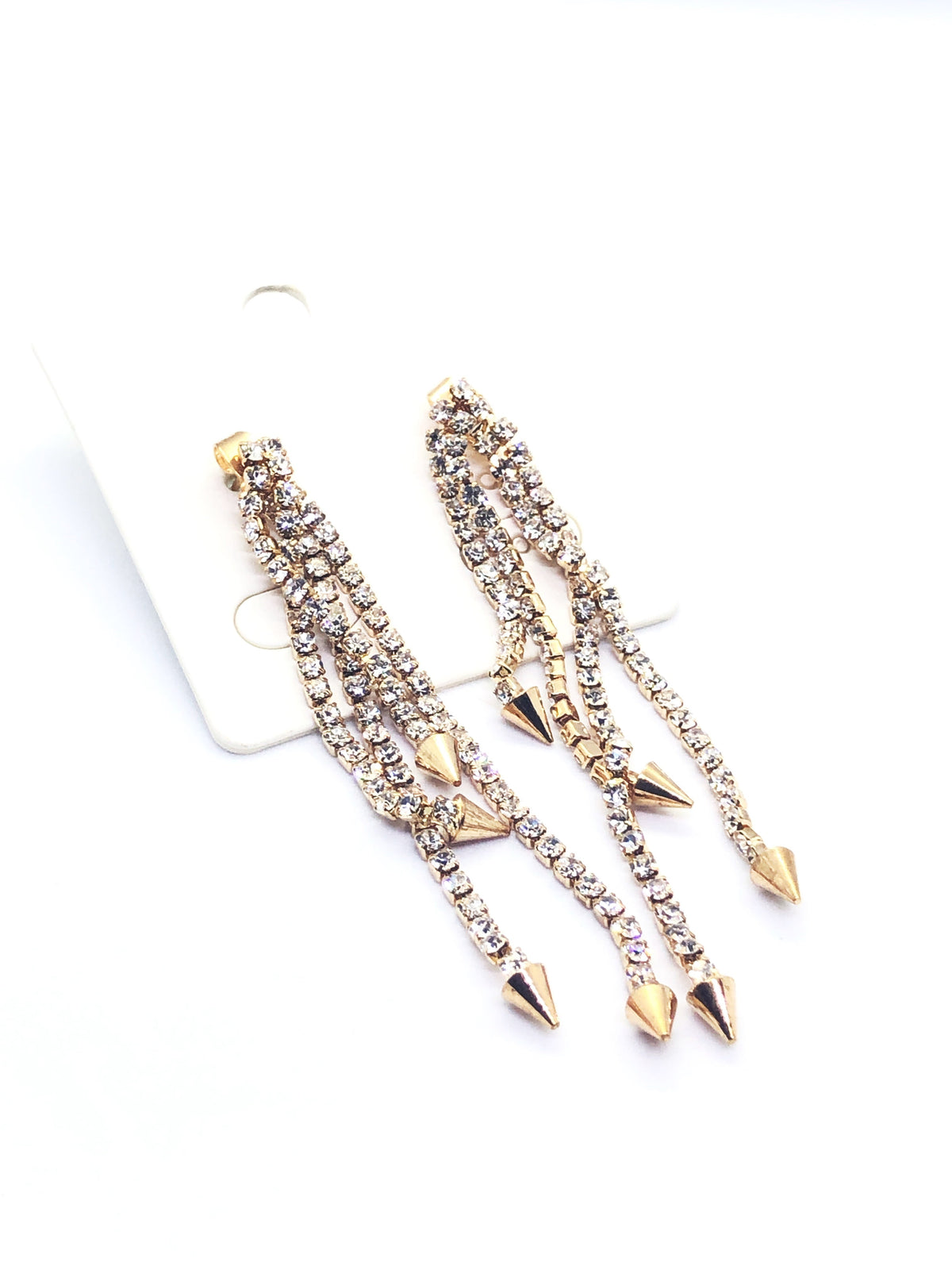 Rose Gold Waterfall Spikes Earrings