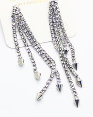 Silver Waterfall Spikes Earrings