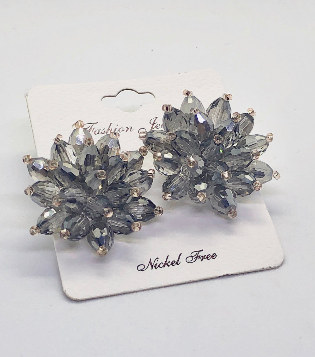 Grey Flower Earrings
