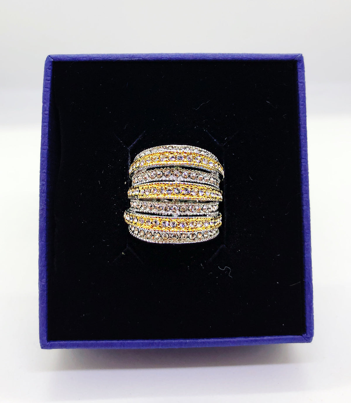 Gold And Silver Zirconia Ring