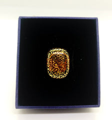 Gold Ring with Handmade Glass