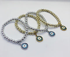 Gold And Silver Evil Eye Bracket