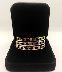 3 tone Tiffany style bangles with zirconia