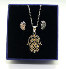 Sterling Silver Hamsa-Hand Set