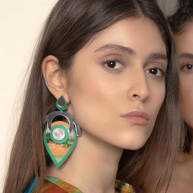Green Bow Earrings