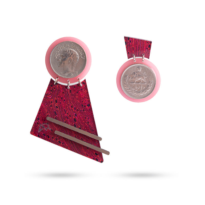 Red Harp Earrings
