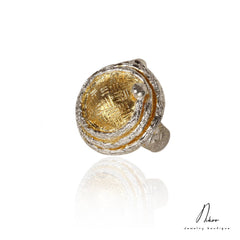 Sterling Silver Gold Plated Handmade Ring with Pearl