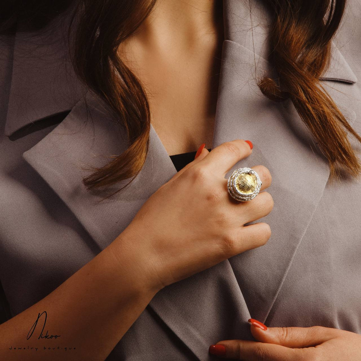 Sterling Silver Gold Plated Handmade Ring with Pearl