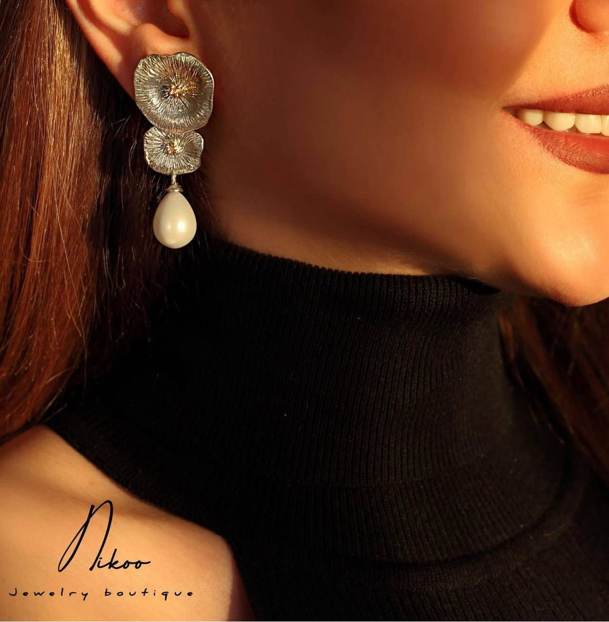 Sterling Silver Gold Plated Earrings with Pearl