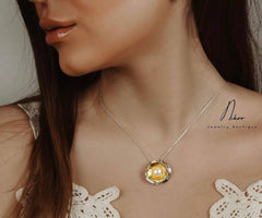 Sterling Silver Gold Plated Necklace with Pearl