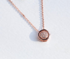 Rose Gold Single Stud Necklace