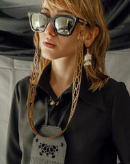 Leather eyewear retainer with creative design
