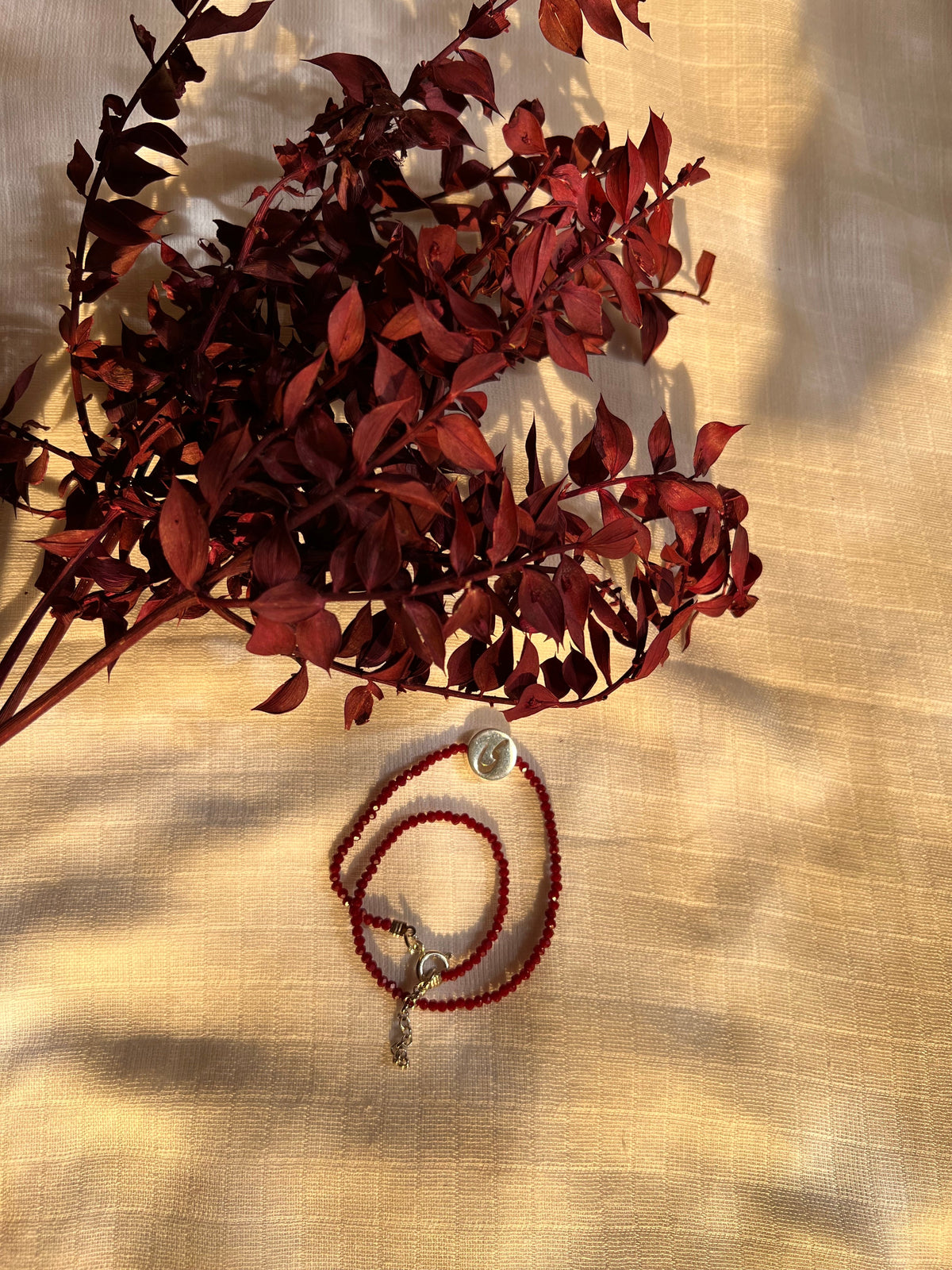 Crystal Bracelet with silver Calligraphy sign