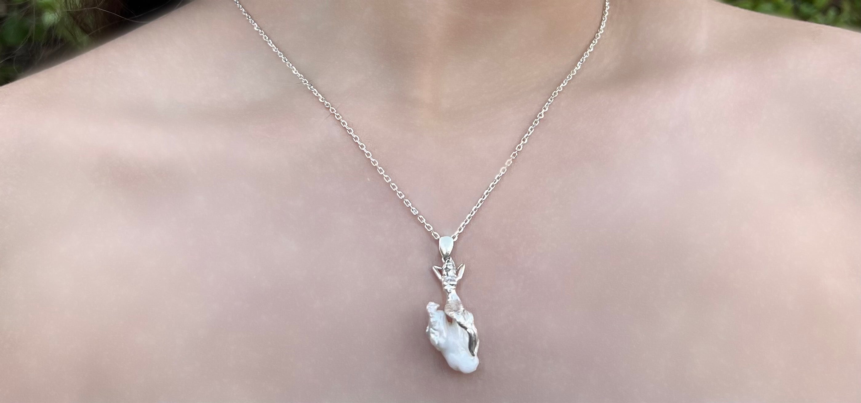 Silver Handmade Necklace with Pearl