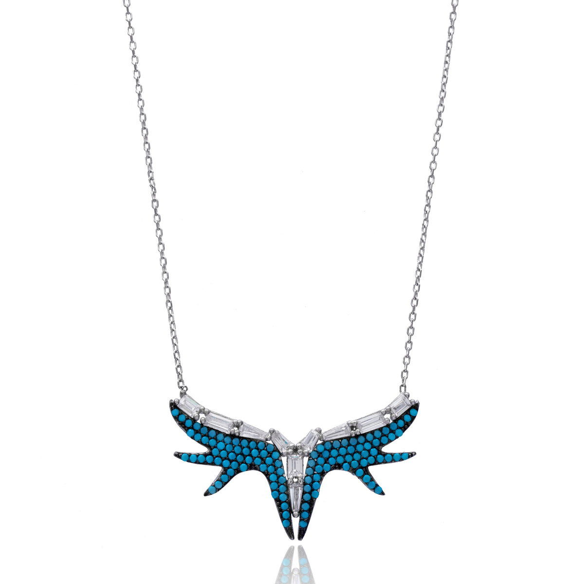 Butterfly Turkish  Handcrafted Silver Zirconia Pendant
