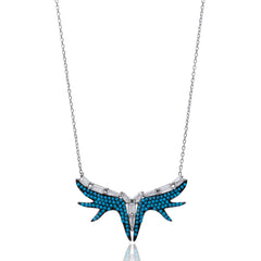 Butterfly Turkish  Handcrafted Silver Zirconia Pendant