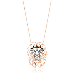 Origami Lion Minimalist Design Sterling Silver Pendant