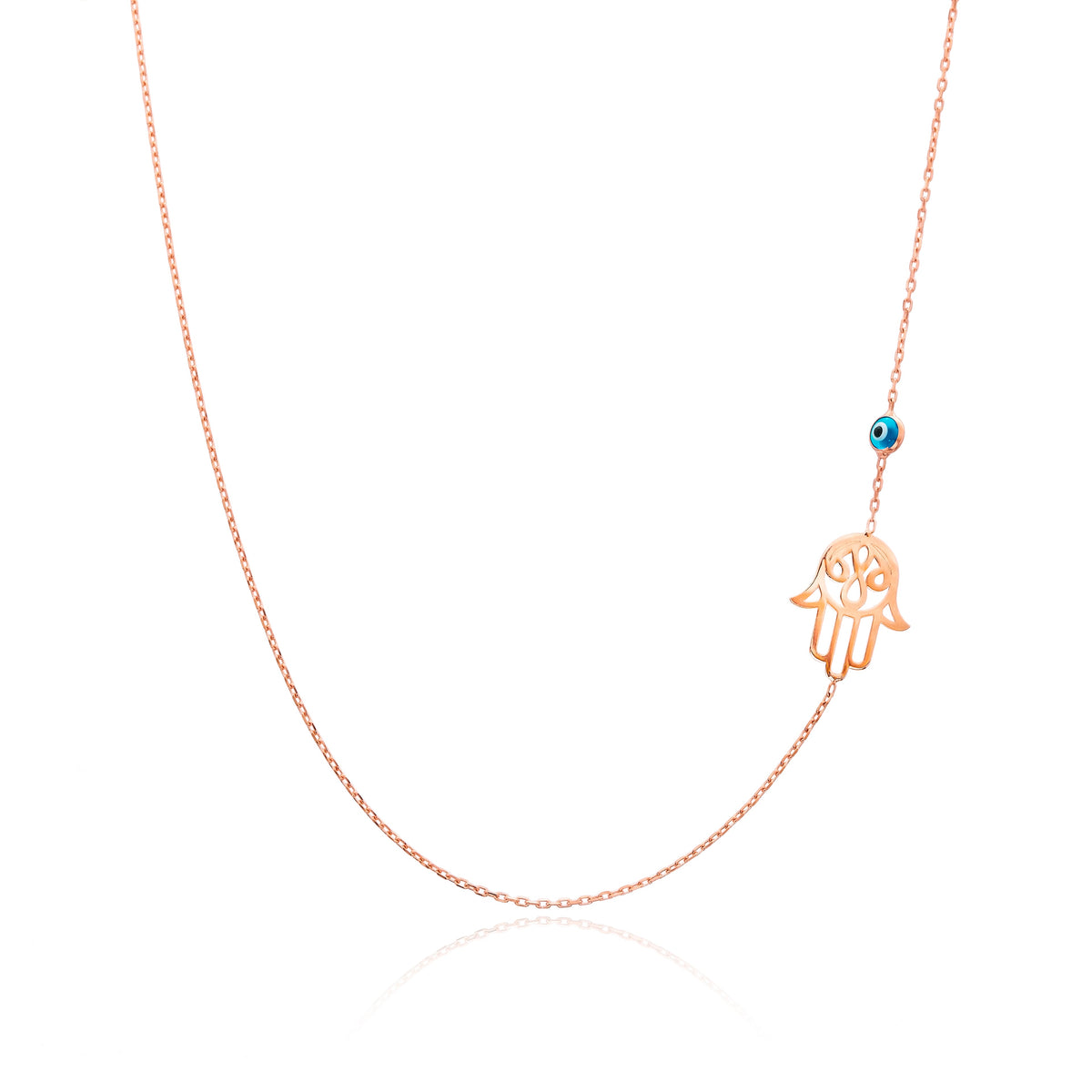 Sideway Initial Pendant Necklace With Evil Eye Turkish 925 Sterling Silver Jewelry