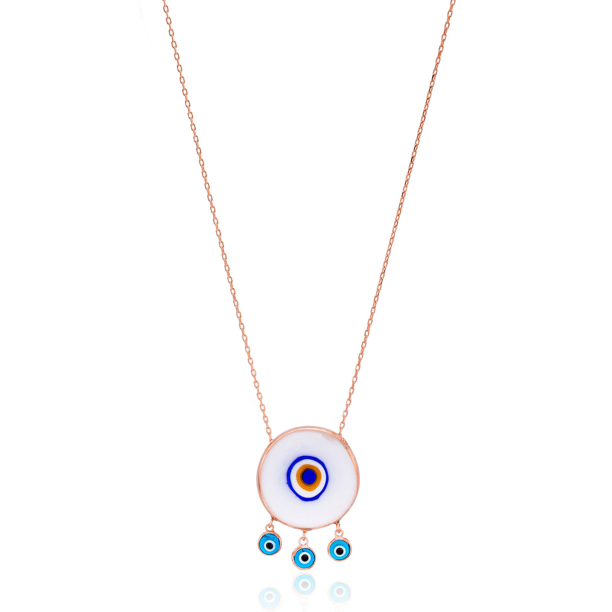 925 Sterling Silver Enamel Evil Eye Handcrafted Pendant