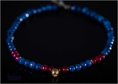 Handmade Natural Stone Necklace With Gold Plated Pomegranate