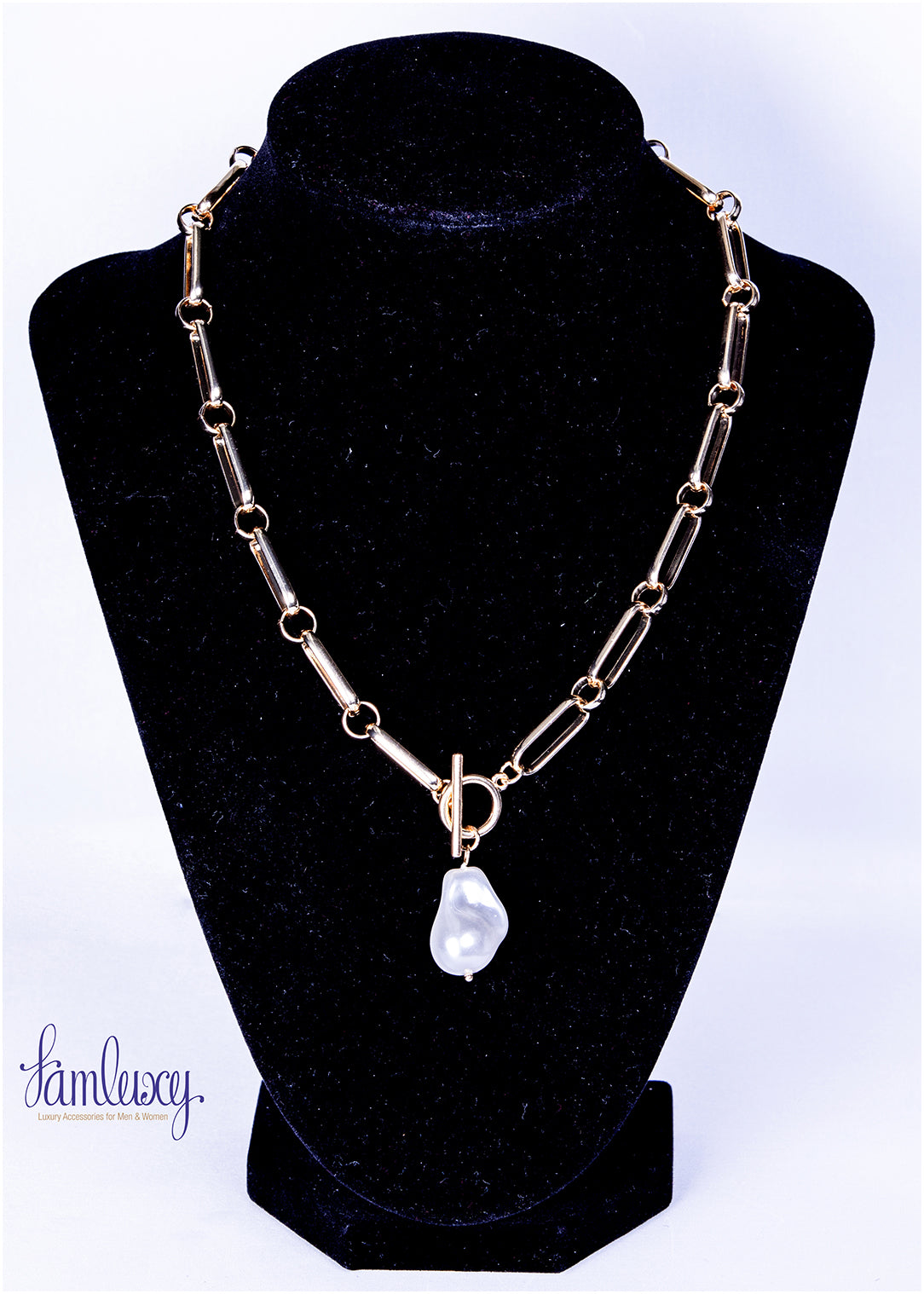 Gold plated chain with pearl