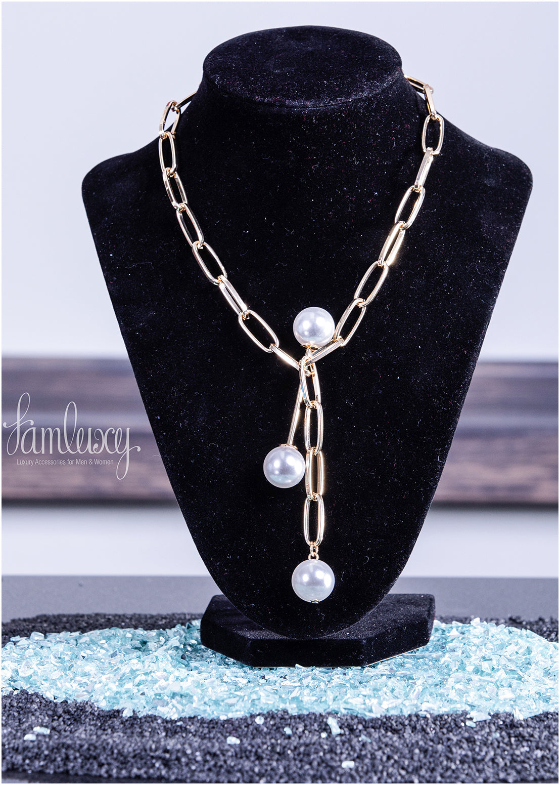 Gold plated chain with pearl