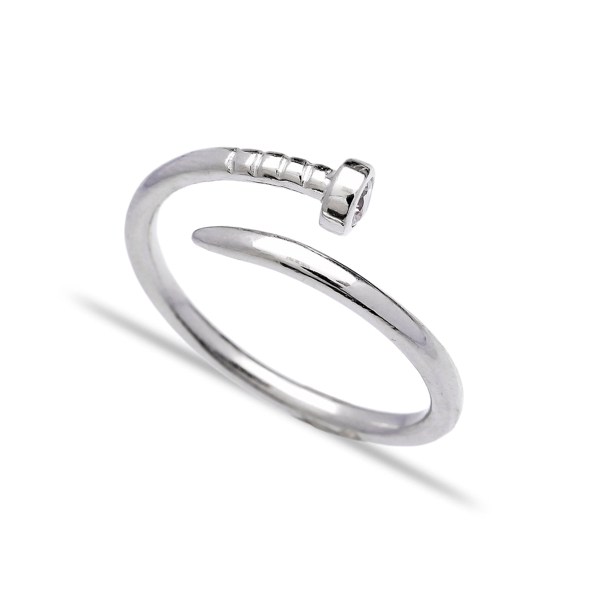 Handcrafted Silver Adjustable Nail Ring