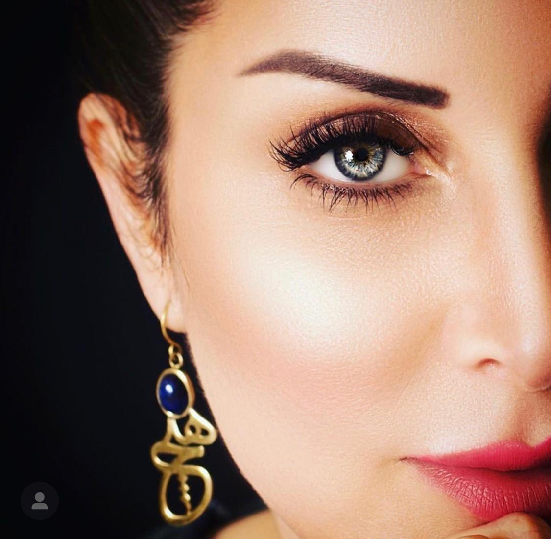 Gold plated calligraphy earrings