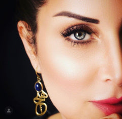 Gold plated calligraphy earrings