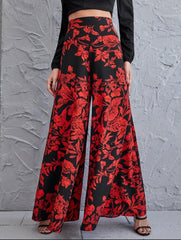 Wide Leg Floral Print Pants