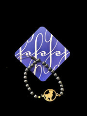 Gold Plated Zodiac Bracelet with onyx stone