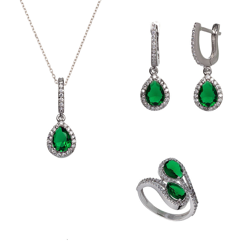 Turkish Handcrafted Zirconia Silver Set