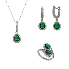 Turkish Handcrafted Zirconia Silver Set