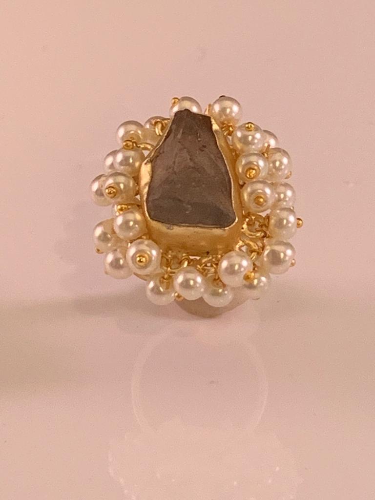 Kyra Gold Smoky Quartz Ring
