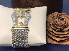 Unique Belt Gold And Silver Bracelet With Zirconia Diamond