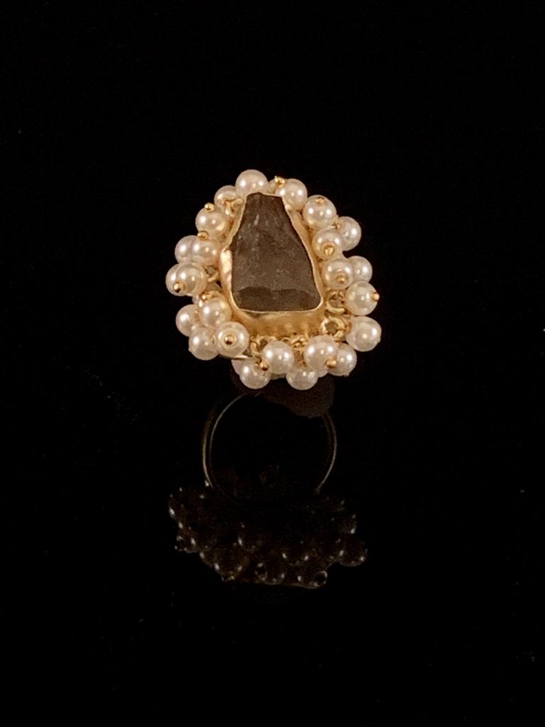 Kyra Gold Smoky Quartz Ring