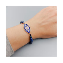 Silver & Copper Braclete with Lapis stones