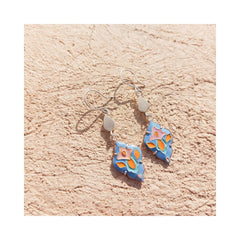 Slimi Silver & Copper Earrings with Enemal