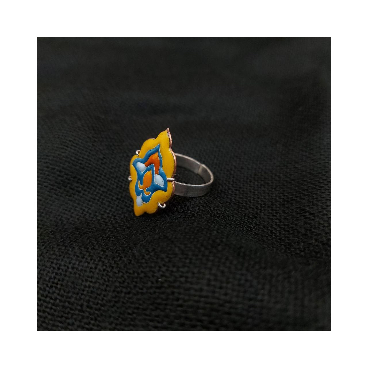 Slimi Silver & Copper Ring with Enemal