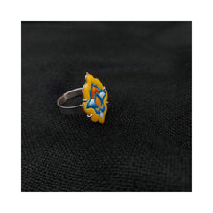 Slimi Silver & Copper Ring with Enemal