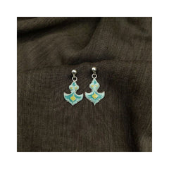 Slimi Silver & Copper Earrings with Enemal